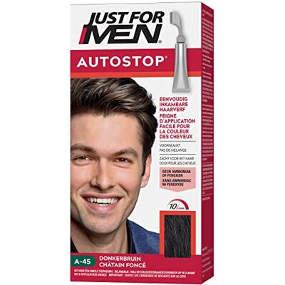 Just for men Autostop kambar hårfärg för ögonbryn och skägg, eliminerar grå, lätt kombination, mörkbrun A-45 Just for men Autostop kambar hårfärg för ögonbryn och skägg, eliminerar grå, lätt kombination, mörkbrun A-45