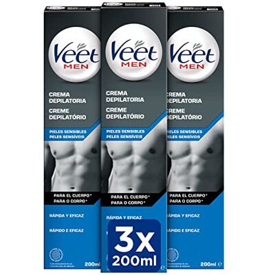 Veet Men hårborttagningskräm för män bröst rygg och ben känslig hud 200 ml Veet Men hårborttagningskräm för män bröst rygg och ben känslig hud 200 ml