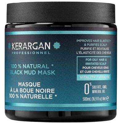 KERARGAN Renande Hårmask med Svart Lera från Döda Havet 500ml Renande hårmask med svart lera absorberar överflödigt talg utan att torka ut håret eller hårbotten KERARGAN Renande Hårmask med Svart Lera från Döda Havet 500ml Renande hårmask med svart lera absorberar överflödigt talg utan att torka ut håret eller hårbotten