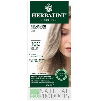 Herbatint Permanent hårfärgningsmedel 10C platina askblond – 170 ml I Utan ammoniak, optimalt hårskydd i grått hår I Testad för känslig hud, med 8 växtextrakt Herbatint Permanent hårfärgningsmedel 10C platina askblond – 170 ml I Utan ammoniak, optimalt hårskydd i grått hår I Testad för känslig hud, med 8 växtextrakt