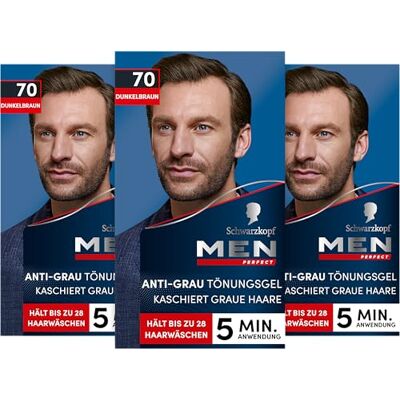 Men Perfect Schwarzkopf Anti-grå toningsgel 70 mörkbrun (80 ml) tillfällig hårfärg för män döljer grått hår på 5 minuter, anti-grå nyans för ett naturligt resultat Men Perfect Schwarzkopf Anti-grå toningsgel 70 mörkbrun (80 ml) tillfällig hårfärg för män döljer grått hår på 5 minuter, anti-grå nyans för ett naturligt resultat