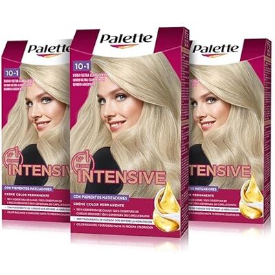 Schwarzkopf Intensiv krämfärgad palett 10-1 blond Ultra Light Ash, permanent hårfärg med macadamia och mandelolja, täcker 100% grått hår och rötter, för strålande färg Schwarzkopf Intensiv krämfärgad palett 10-1 blond Ultra Light Ash, permanent hårfärg med macadamia och mandelolja, täcker 100% grått hår och rötter, för strålande färg