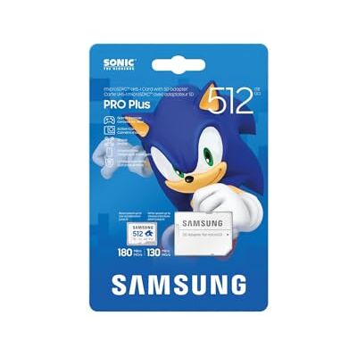 Samsung Memorie MB-MD512SA Sonic PRO Plus MicroSD-kort för spelkonsoler, 512 GB actionkamera och drönare, UHS-I U3, upp till 180 MB/s Samsung Memorie MB-MD512SA Sonic PRO Plus MicroSD-kort för spelkonsoler, 512 GB actionkamera och drönare, UHS-I U3, upp till 180 MB/s