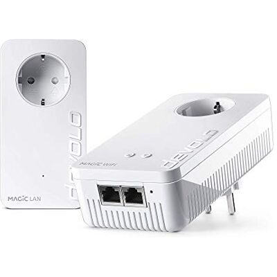 devolo Magic 2 – 2 400 WiFi ac next Starter Kit: Den snabbaste Powerline-adapterpaketen med bästa mesh-WiFi ac-funktion globalt, optimal för streaming devolo Magic 2 – 2 400 WiFi ac next Starter Kit: Den snabbaste Powerline-adapterpaketen med bästa mesh-WiFi ac-funktion globalt, optimal för streaming