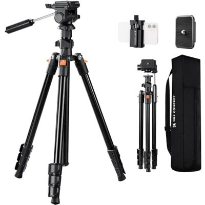 K&F CONCEPT 196 cm kamerastativ, videostativ, nytt lätt resestativ, tripod med 3-vägs huvud, aluminiumkamerastativ för DSLR, stativ för smartphone med mobiltelefonhållare O234A5+BV01 K&F CONCEPT 196 cm kamerastativ, videostativ, nytt lätt resestativ, tripod med 3-vägs huvud, aluminiumkamerastativ för DSLR, stativ för smartphone med mobiltelefonhållare O234A5+BV01