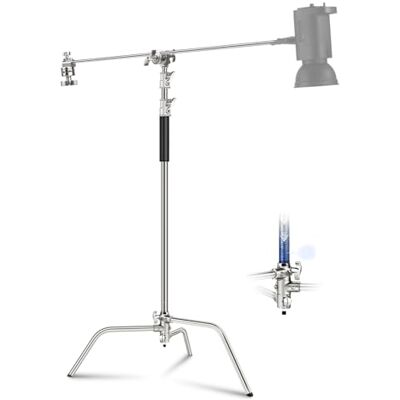 NEEWER C-stativ med bomarm Pro 100% rostfritt stål, maxhöjd 330 cm/10,8 fot/10,8 fot luftkudde, kraftigt fotografiljusstativ med 128 cm hållarm för Monolight Softbox-reflektor NEEWER C-stativ med bomarm Pro 100% rostfritt stål, maxhöjd 330 cm/10,8 fot/10,8 fot luftkudde, kraftigt fotografiljusstativ med 128 cm hållarm för Monolight Softbox-reflektor