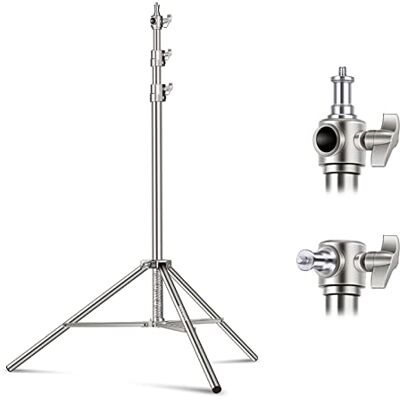 NEEWER 2,2 m rostfritt stål ljusstativ, fjäderdämpat kraftigt fotografistativ med 1/4 tum till 3/8 tum skruvadapter för strobe, LED-videolampa, ringljus, monoljus, softbox NEEWER 2,2 m rostfritt stål ljusstativ, fjäderdämpat kraftigt fotografistativ med 1/4 tum till 3/8 tum skruvadapter för strobe, LED-videolampa, ringljus, monoljus, softbox