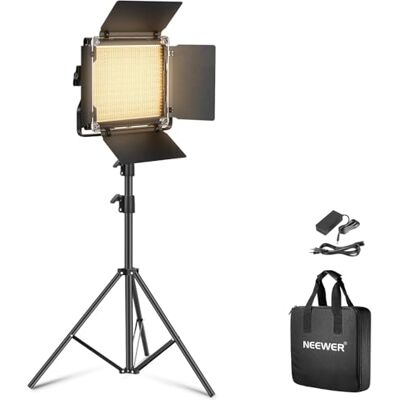 NEEWER Tvåfärgad LED-studiolampa med stativ och Flux-klippare, huvudbelysning för inspelning, kontinuerlig sändning, fotografering, 660 LED 3 200K-5600K, 3300lx/1m, dimbar, CRI96+, NL660 NEEWER Tvåfärgad LED-studiolampa med stativ och Flux-klippare, huvudbelysning för inspelning, kontinuerlig sändning, fotografering, 660 LED 3 200K-5600K, 3300lx/1m, dimbar, CRI96+, NL660