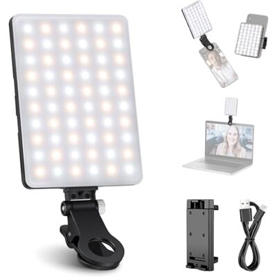 NEEWER Basic Clip On selfie-lampa kompatibel med iPhone, 2 000 mAh uppladdningsbar LED-videoljus med mobiltelefonklämma för dator – laptop, zoomvideokonferenser, sminkfotografering, NL-60AI NEEWER Basic Clip On selfie-lampa kompatibel med iPhone, 2 000 mAh uppladdningsbar LED-videoljus med mobiltelefonklämma för dator – laptop, zoomvideokonferenser, sminkfotografering, NL-60AI