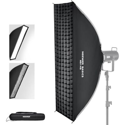 NEEWER Basics Rektangulärt softbox-kit, 12 tum x 47 tum, snabb borttagning av Bowens-ljusdiffusor, kompatibel med Godox, puture-kompatibel, foto- och videostudiobelysning, NS14S NEEWER Basics Rektangulärt softbox-kit, 12 tum x 47 tum, snabb borttagning av Bowens-ljusdiffusor, kompatibel med Godox, puture-kompatibel, foto- och videostudiobelysning, NS14S