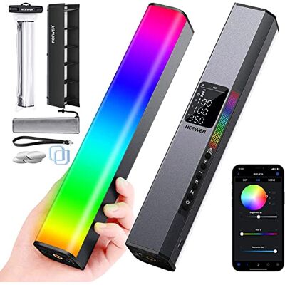 NEEWER RGB LED-videolampa, touch-bar och APP-kontroll, magnetstav för belysning, dimbar 3200K~5600K CRI98+ LED-färgljus med batteri 6400mAh, 17 scener, RGB1(silver) NEEWER RGB LED-videolampa, touch-bar och APP-kontroll, magnetstav för belysning, dimbar 3200K~5600K CRI98+ LED-färgljus med batteri 6400mAh, 17 scener, RGB1(silver)