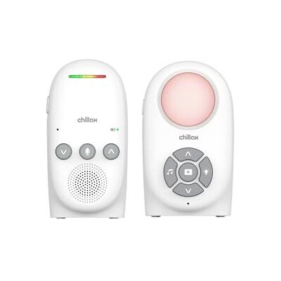 CHILLAX CB210 Audio Babyphone DECT VOX och Smart Eco-lägen Volymindikatorer 340 m räckvidd Nattlampa och 5 vaggvisor 13 timmars batteritid Walkie-talkie-funktion Alert för svagt CHILLAX CB210 Audio Babyphone DECT VOX och Smart Eco-lägen Volymindikatorer 340 m räckvidd Nattlampa och 5 vaggvisor 13 timmars batteritid Walkie-talkie-funktion Alert för svagt