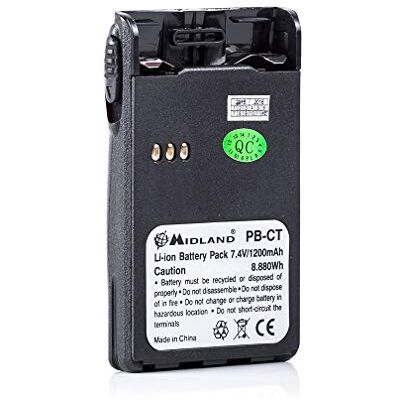 Midland PB-CT, Batteri för G14, CT200, CT210, CT400, CT410, 1 200 mAh (7,4 V), Batteri för Walkie Talkie Midland PB-CT, Batteri för G14, CT200, CT210, CT400, CT410, 1 200 mAh (7,4 V), Batteri för Walkie Talkie