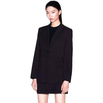 Giorgio Armani dam Single Breasted One Button Reverse Collar Two Flap Pockets Blazer Giorgio Armani dam Single Breasted One Button Reverse Collar Two Flap Pockets Blazer