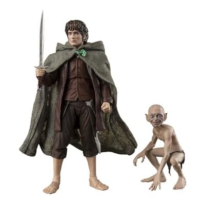 TAMASHII NATIONS S.H. Figuarts Frodo Baggins & Gollum (Lord of The Rings), ca. 120 mm (4,7 tum), PVC, ABS och tyg, förmålad actionfigur TAMASHII NATIONS S.H. Figuarts Frodo Baggins & Gollum (Lord of The Rings), ca. 120 mm (4,7 tum), PVC, ABS och tyg, förmålad actionfigur