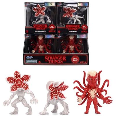 Jada Stranger Things metallfigurer 7 cm, 3 samlarsortiment: Demogorgon, Demodog och Vecna, enkel fönsterlåda, officiell licens, slumpmässig frakt, 8 år (9385328300W01) Jada Stranger Things metallfigurer 7 cm, 3 samlarsortiment: Demogorgon, Demodog och Vecna, enkel fönsterlåda, officiell licens, slumpmässig frakt, 8 år (9385328300W01)