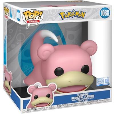 Funko Pop! Jumbo: Pokemon Slowpoke samlarfigur i vinyl presentidé officiella varor leksaker för barn och vuxna spelfans samlarfigur och utställning Funko Pop! Jumbo: Pokemon Slowpoke samlarfigur i vinyl presentidé officiella varor leksaker för barn och vuxna spelfans samlarfigur och utställning