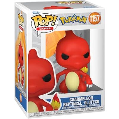 Funko POP Games: Pokemon Charmeleon samlarfigur i vinyl presentidé officiell produkt leksaker för barn och vuxna Figurmodell för samlare och display Funko POP Games: Pokemon Charmeleon samlarfigur i vinyl presentidé officiell produkt leksaker för barn och vuxna Figurmodell för samlare och display