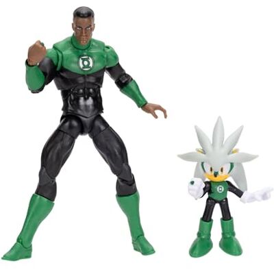 Sonic The Hedgehog DC x Sonic Silver & Green Lantern Actionfigur Multipack, Officiellt Licensierad av Jakks Pacific, Innehåller 2,5" Silver & 5" Klassiska Actionfigurer, Sonic x DC Samlarobjekt Sonic The Hedgehog DC x Sonic Silver & Green Lantern Actionfigur Multipack, Officiellt Licensierad av Jakks Pacific, Innehåller 2,5" Silver & 5" Klassiska Actionfigurer, Sonic x DC Samlarobjekt