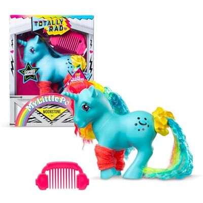 Basic Fun My Little Pony Totally Rad Moonstone – Vintage-ponny med färgad man – Retro"samlarleksak Basic Fun My Little Pony Totally Rad Moonstone – Vintage-ponny med färgad man – Retro"samlarleksak
