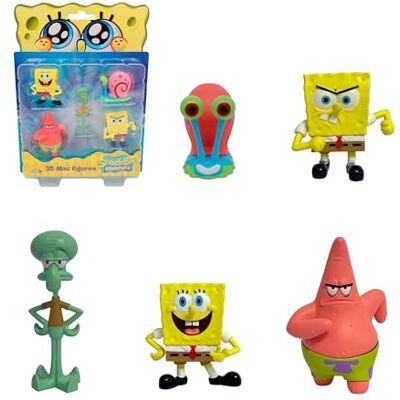 Bizak Spongebob Pack 5 Blister-figurer 5 cm samlardockor exklusiva sortiment med ikoniska karaktärer, samlarleksak (64393002-1) Bizak Spongebob Pack 5 Blister-figurer 5 cm samlardockor exklusiva sortiment med ikoniska karaktärer, samlarleksak (64393002-1)