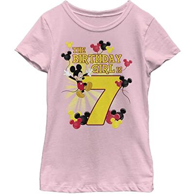Disney flicka Musse Birthday Girl Is 7 T-shirt, Ljusrosa, XL Disney flicka Musse Birthday Girl Is 7 T-shirt, Ljusrosa, XL