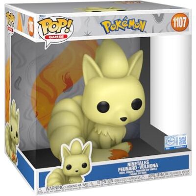 Funko Pop! Jumbo: Pokemon Ninetails samlarfigur i vinyl presentidé officiella varor leksaker för barn och vuxna videospel fans Funko Pop! Jumbo: Pokemon Ninetails samlarfigur i vinyl presentidé officiella varor leksaker för barn och vuxna videospel fans