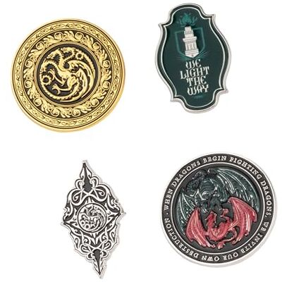 Grupo Erik House of the Dragon Set av 4 Pins Emalj Pins Game of Thrones Merchandise, Gåvor och Drakgåvor Grupo Erik House of the Dragon Set av 4 Pins Emalj Pins Game of Thrones Merchandise, Gåvor och Drakgåvor