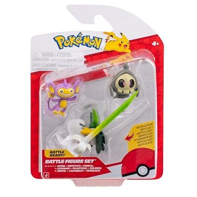 Pokémon PKW4093 – Battle Figure Set – Duskull, Aipom, Sirfetch´d, officiellt figurset Pokémon PKW4093 – Battle Figure Set – Duskull, Aipom, Sirfetch´d, officiellt figurset