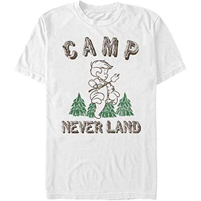 Disney Unisex Peter Pan-Camp Neverland ekologisk kortärmad t-shirt, vit, S, Vit, S Disney Unisex Peter Pan-Camp Neverland ekologisk kortärmad t-shirt, vit, S, Vit, S