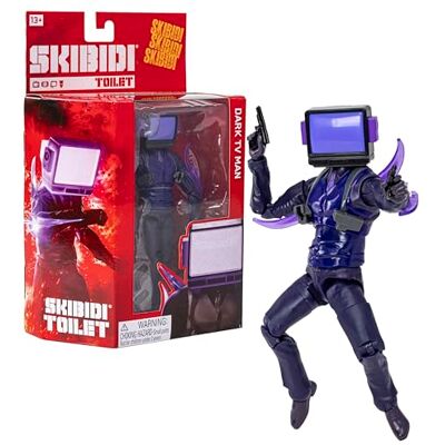SKIBIDI TOILET SKIBIDI Toalett Deluxe Figur Serie 2, 15 cm Samlarobjekt Figurer, YouTube-animation Sensation, Officiellt Licensierad Toalettvara Mörk TV Man SKIBIDI TOILET SKIBIDI Toalett Deluxe Figur Serie 2, 15 cm Samlarobjekt Figurer, YouTube-animation Sensation, Officiellt Licensierad Toalettvara Mörk TV Man