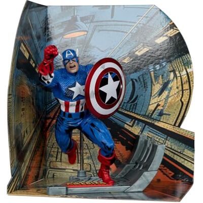 McFarlane Marvel Captain America 1:10:e skala samlarobjekt med scen (Captain America #100) leksaker McFarlane Marvel Captain America 1:10:e skala samlarobjekt med scen (Captain America #100) leksaker
