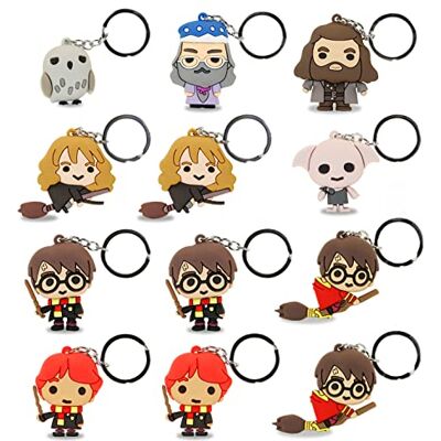 Harry Potter sorterat HP-set med 12 nyckelringar, vinylfigurer, flerfärgad Harry Potter sorterat HP-set med 12 nyckelringar, vinylfigurer, flerfärgad
