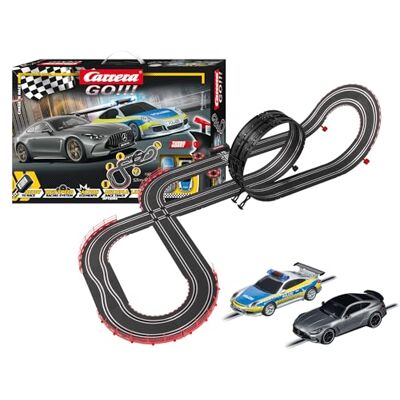Carrera GO!!! 20062577 Chase ’n Race Racerbane-set, med licensierade slotbilar, upp till 2 spelare, för barn från 6 år och vuxna Carrera GO!!! 20062577 Chase ’n Race Racerbane-set, med licensierade slotbilar, upp till 2 spelare, för barn från 6 år och vuxna