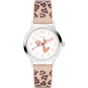 s.Oliver barnklocka – rund – silver – 28 mm – klocka av metall med kvartsurverk på silikonband med stiftspänne – analog armbandsur – 3 atm vattentät – reptålig s.Oliver barnklocka – rund – silver – 28 mm – klocka av metall med kvartsurverk på silikonband med stiftspänne – analog armbandsur – 3 atm vattentät – reptålig