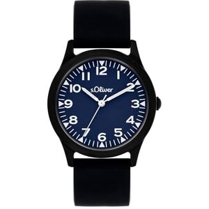 s.Oliver barnklocka – rund – svart – 35 mm – klocka av metall med kvartsurverk på silikonband med stiftspänne – analog armbandsur – 3 atm vattentät – reptålig s.Oliver barnklocka – rund – svart – 35 mm – klocka av metall med kvartsurverk på silikonband med stiftspänne – analog armbandsur – 3 atm vattentät – reptålig
