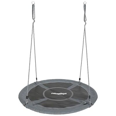 Relaxdays runt hängande bo gunga, XXL, upp till 300 kg, justerbar, utomhus, grå, 120 cm diameter Relaxdays runt hängande bo gunga, XXL, upp till 300 kg, justerbar, utomhus, grå, 120 cm diameter