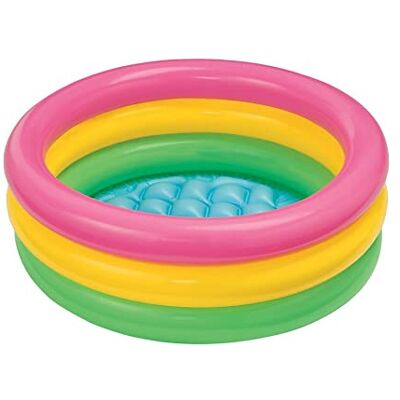 Intex 57107NP John Adams Leisure 24-inch Sunset Glow Baby Pool, Pink-Yellow-Green, 1 Size Intex 57107NP John Adams Leisure 24-inch Sunset Glow Baby Pool, Pink-Yellow-Green, 1 Size