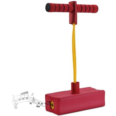 Relaxdays Pogo jumper för barn, upp till 80 kg, hoppleksak utomhus, bungee Hopper, med gnissla, skum, röd Relaxdays Pogo jumper för barn, upp till 80 kg, hoppleksak utomhus, bungee Hopper, med gnissla, skum, röd