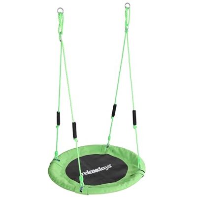 Relaxdays Runt utomhusbo gunga med vadderade handtag, justerbar, Ø 80 cm, upp till 100 kg, grön Relaxdays Runt utomhusbo gunga med vadderade handtag, justerbar, Ø 80 cm, upp till 100 kg, grön