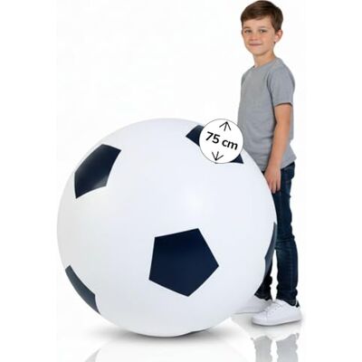alldoro 60298 XXL fotboll Ø 75 cm stor, uppblåsbar lekboll med mega hoppkraft, barnboll av gummi, inomhus och utomhus, svart/vit alldoro 60298 XXL fotboll Ø 75 cm stor, uppblåsbar lekboll med mega hoppkraft, barnboll av gummi, inomhus och utomhus, svart/vit