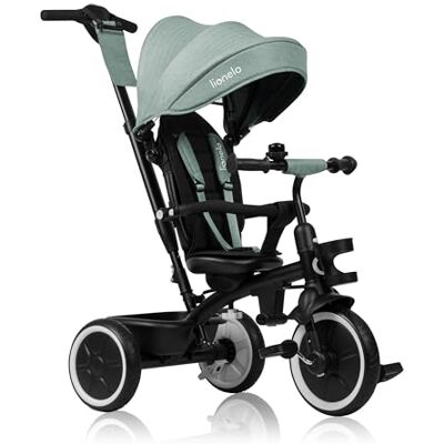 Lionelo Berry Hopfällbar Trehjuling Cykel 2‑i‑1 för Barn (9 Mån–5 År) 360° Roterande Säte, Punkteringsfria PU‑Hjul, Utdragbar Huva, Föräldrahandtag, 3‑Punktssele, upp till 25 kg Lionelo Berry Hopfällbar Trehjuling Cykel 2‑i‑1 för Barn (9 Mån–5 År) 360° Roterande Säte, Punkteringsfria PU‑Hjul, Utdragbar Huva, Föräldrahandtag, 3‑Punktssele, upp till 25 kg