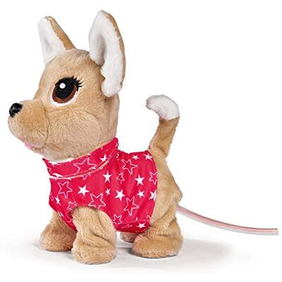 Simba 105893447 – ChiChi Love Twinkle, Chihuahua med lysande kabelstyrning, kan gå, skälla och vira med svansen, 20 cm, från 3 år Simba 105893447 – ChiChi Love Twinkle, Chihuahua med lysande kabelstyrning, kan gå, skälla och vira med svansen, 20 cm, från 3 år
