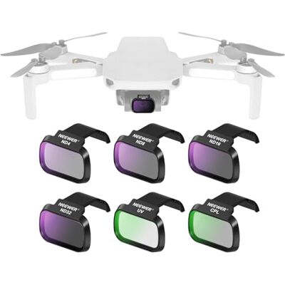 NEEWER 6-pack ND-filterset kompatibel med DJI Mini 4K/2/Mavic/SE/2 SE, drönarlinstillbehör, snap-on CPL UV neutrala densitetsfilter ND4/ND8/ND16/ND32, multibelagd HD-glas gimbal säker, FL-B31 NEEWER 6-pack ND-filterset kompatibel med DJI Mini 4K/2/Mavic/SE/2 SE, drönarlinstillbehör, snap-on CPL UV neutrala densitetsfilter ND4/ND8/ND16/ND32, multibelagd HD-glas gimbal säker, FL-B31