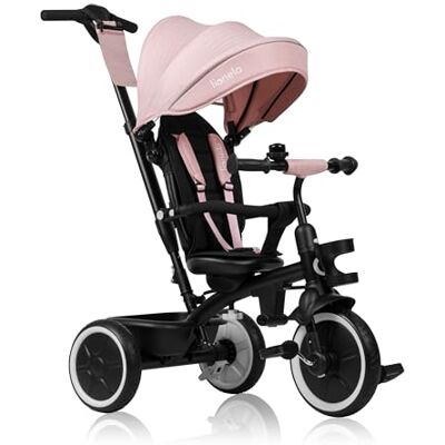 Lionelo Berry Hopfällbar Trehjuling Cykel 2‑i‑1 för Barn (9 Mån–5 År) 360° Roterande Säte, Punkteringsfria PU‑Hjul, Utdragbar Huva, Föräldrahandtag, 3‑Punktssele, upp till 25 kg Lionelo Berry Hopfällbar Trehjuling Cykel 2‑i‑1 för Barn (9 Mån–5 År) 360° Roterande Säte, Punkteringsfria PU‑Hjul, Utdragbar Huva, Föräldrahandtag, 3‑Punktssele, upp till 25 kg