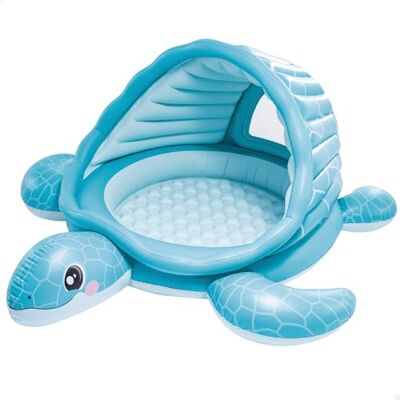 Intex Uppblåsbar lekcenter, blå sköldpaddsdesign, 218 x 206 x 97 cm, solhatt, 100 flerfärgade bollar, klart fönster, reparationslapp, barnpooler (48677) Intex Uppblåsbar lekcenter, blå sköldpaddsdesign, 218 x 206 x 97 cm, solhatt, 100 flerfärgade bollar, klart fönster, reparationslapp, barnpooler (48677)