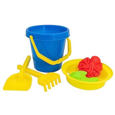 Idena 40241 – Sandleksaksset 6 delar med hink, sil, 2 formar, räv och liten spade, olika färgvarianter Idena 40241 – Sandleksaksset 6 delar med hink, sil, 2 formar, räv och liten spade, olika färgvarianter