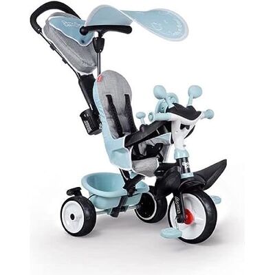 Smoby 7600741500 Trehjuling Baby Driver Plus Blå Multifunktionell Trehjuling med Avtagbar Tryckstång med Styrfunktion, Från 10 månader Smoby 7600741500 Trehjuling Baby Driver Plus Blå Multifunktionell Trehjuling med Avtagbar Tryckstång med Styrfunktion, Från 10 månader