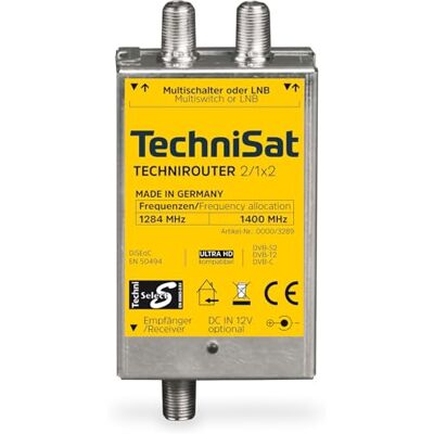 TechniSat TECHNIROUTER MINI 2/1x2 – Enkabelösning/Unicable (för tvillingmottagning, 2 satellitpositioner via en kabel, anslutna satellitmottagare/TV måste stödja Unicable, SD/HDTV, DVB-T2) TechniSat TECHNIROUTER MINI 2/1x2 – Enkabelösning/Unicable (för tvillingmottagning, 2 satellitpositioner via en kabel, anslutna satellitmottagare/TV måste stödja Unicable, SD/HDTV, DVB-T2)