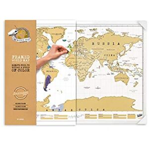 Luckies of London Ltd LUSCRFRA Världsskrapa väggkarta, inramad skrapkarta, personlig världskarta, vacker klösaffisch, rolig kartdekoration, för hem eller kontor, originalinramad Luckies of London Ltd LUSCRFRA Världsskrapa väggkarta, inramad skrapkarta, personlig världskarta, vacker klösaffisch, rolig kartdekoration, för hem eller kontor, originalinramad